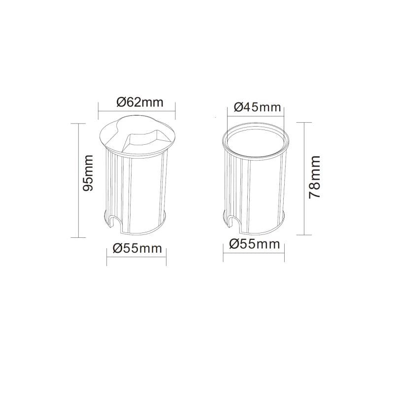 Grondspot buiten Grijs 3W led warm wit 230 V