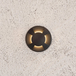 Grondspot Zwart 3W led warm wit 52mm 24V