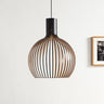 Hanglamp hout 'Bois' zwart / blank hout E27 design