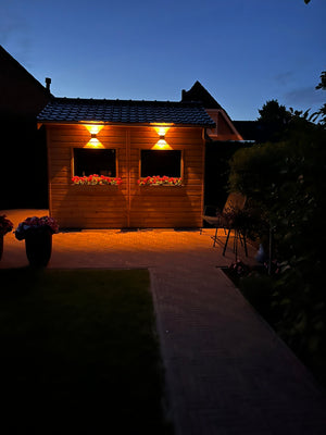 Lichtsensor Buitenlamp kubus zwart Ace 'Ace' G9 warm wit ip65
