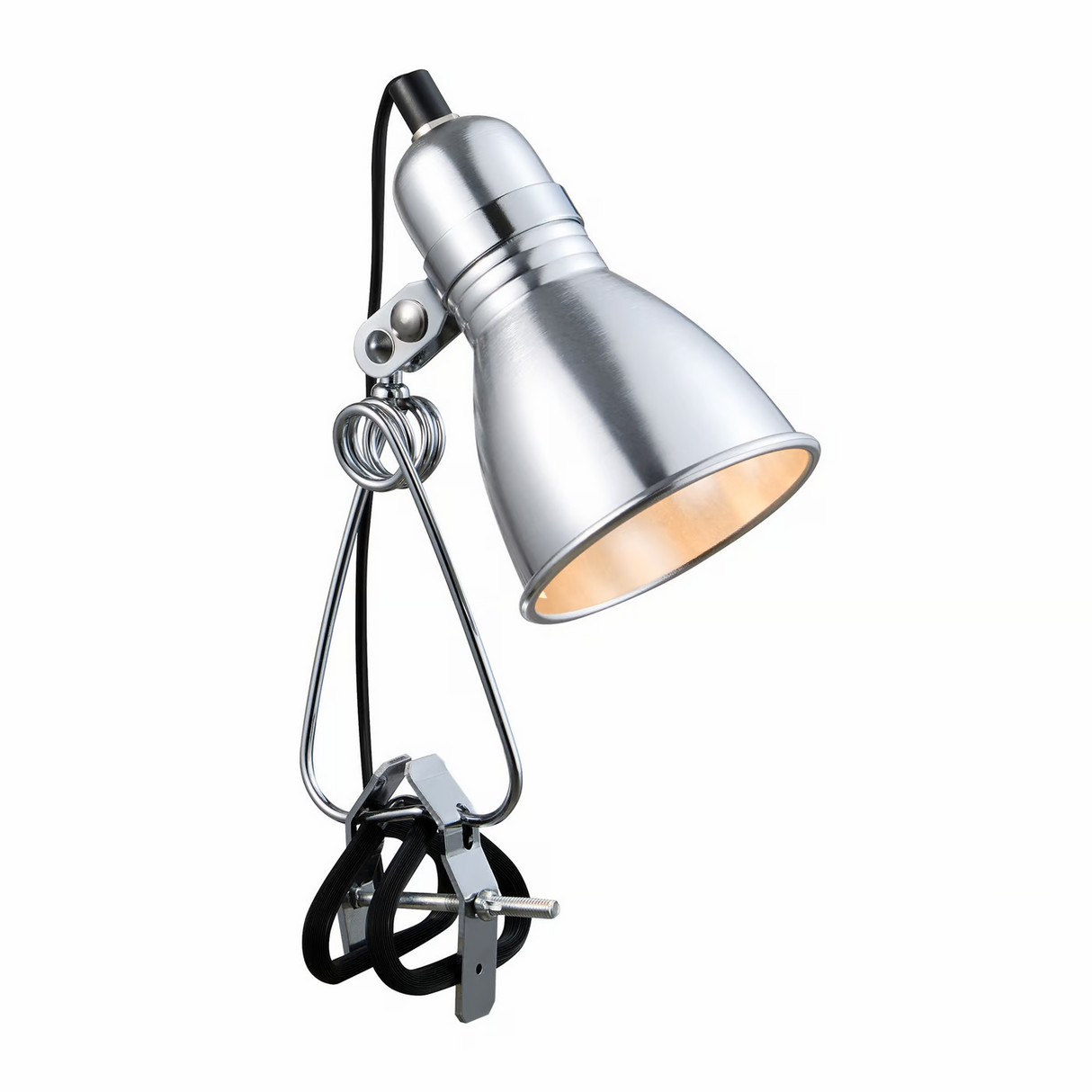 Wandlamp met klem zilver stekker schakelaar Photo