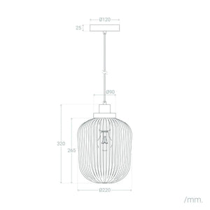 Hanglamp smokeglas metaal en goud E27 fitting 'Vester' - FOIR