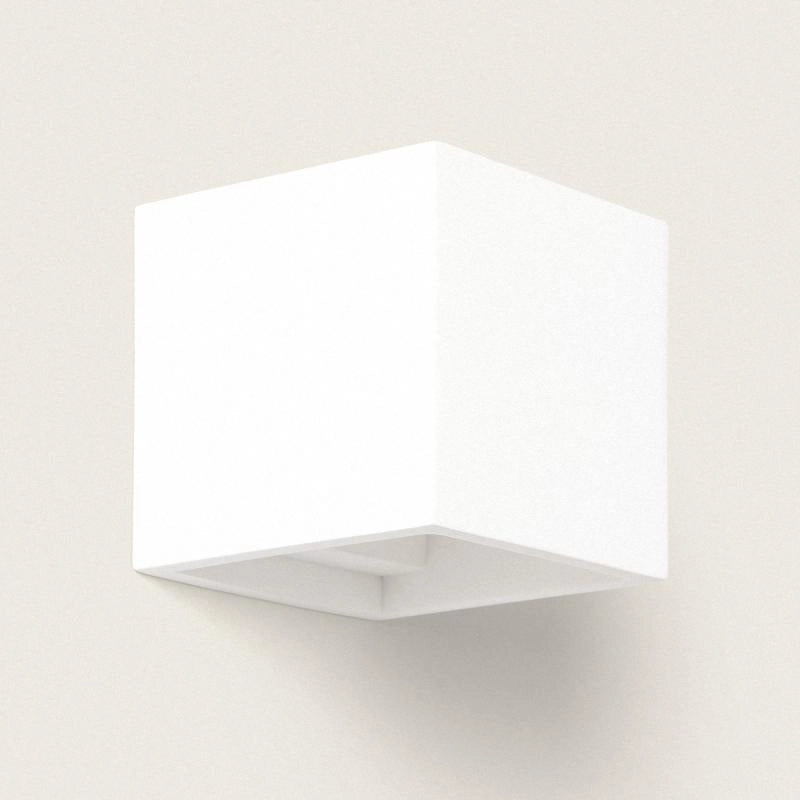Wandlamp gips vierkant kubus G9 Wit overschilderbaar