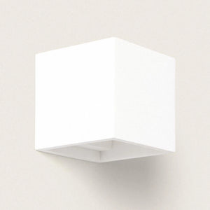 Wandlamp gips vierkant kubus G9 Wit overschilderbaar