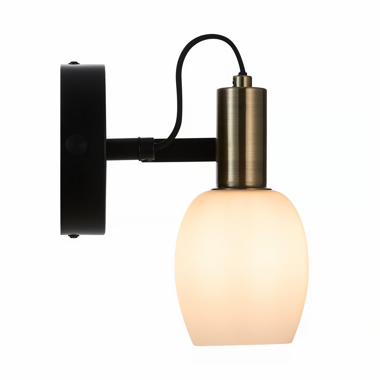 Bed lamp Opaal Glas Arild met stekker en schakelaar