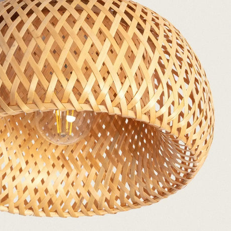Plafondlamp gevlochten bamboe E27 fitting 'Heloise' - FOIR
