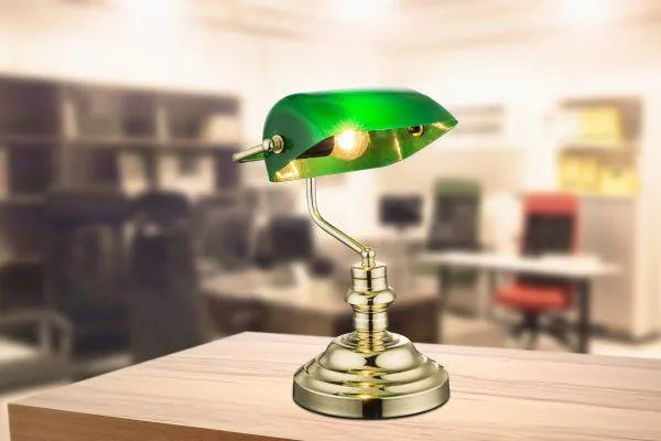 Bankier lamp groene kap e14 modern