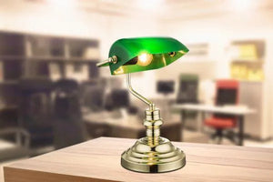 Bankier lamp groene kap e14 modern