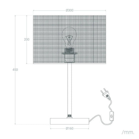 Tafellamp gevlochten kap 'Barsa' e27 fitting modern rotan vintage 450mm - FOIR