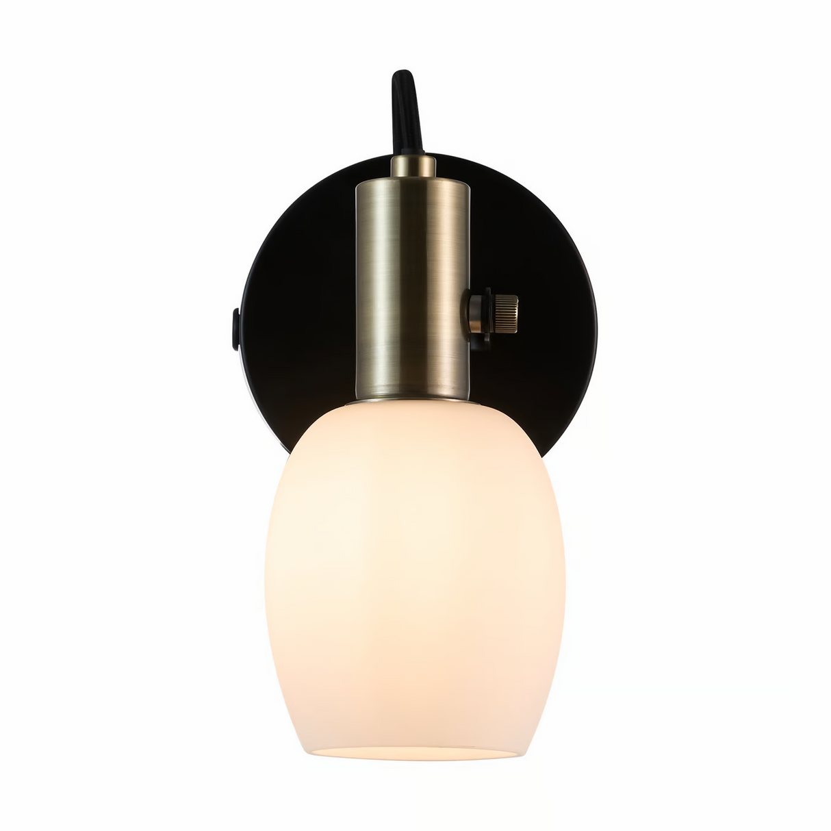 Bed lamp Opaal Glas Arild met stekker en schakelaar
