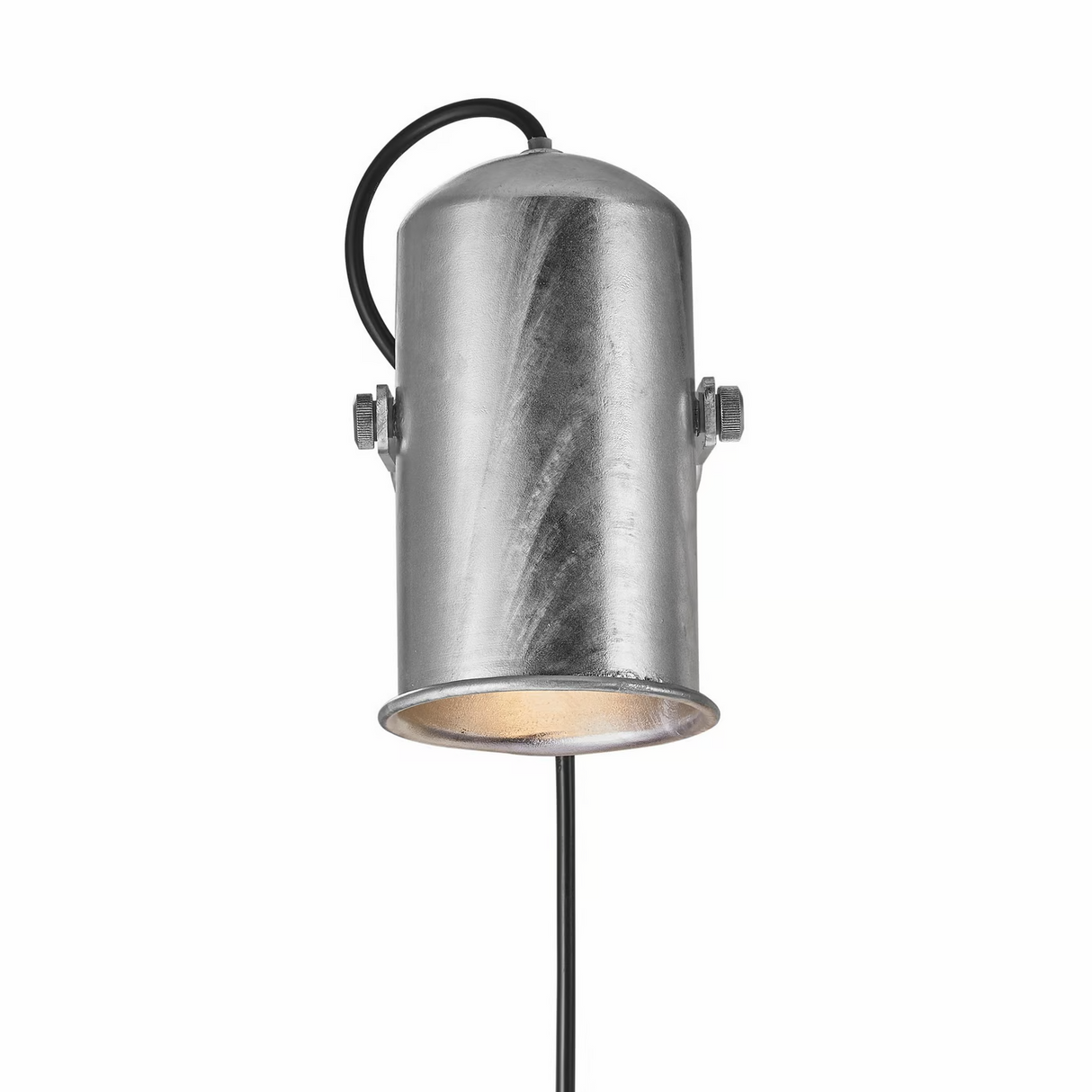 Wandlamp zilver met stekker en schakelaar Porter gegalvaniseerd