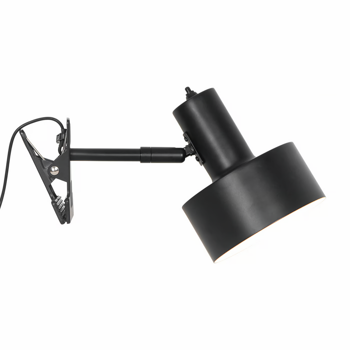 Wandlamp met klem Matis zwart metaal E27 fitting stekker