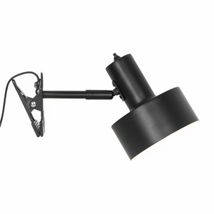 Wandlamp met klem Matis zwart metaal E27 fitting stekker