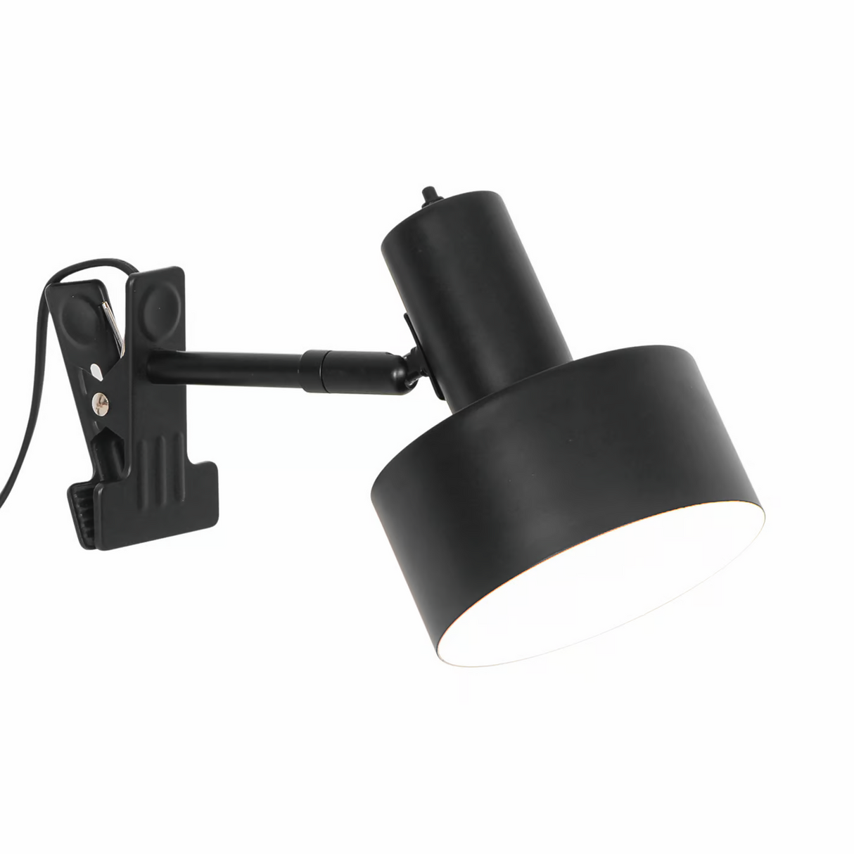 Wandlamp met klem Matis zwart metaal E27 fitting stekker
