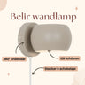 Wandlamp met stekker en schakelaar belir wandlamp 
