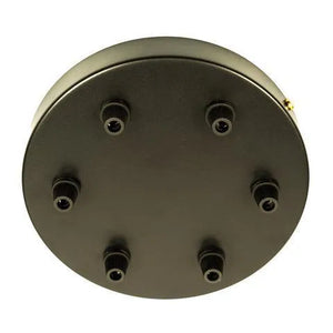 Plafondkap 6 uitgangen metaal rond 160mm 