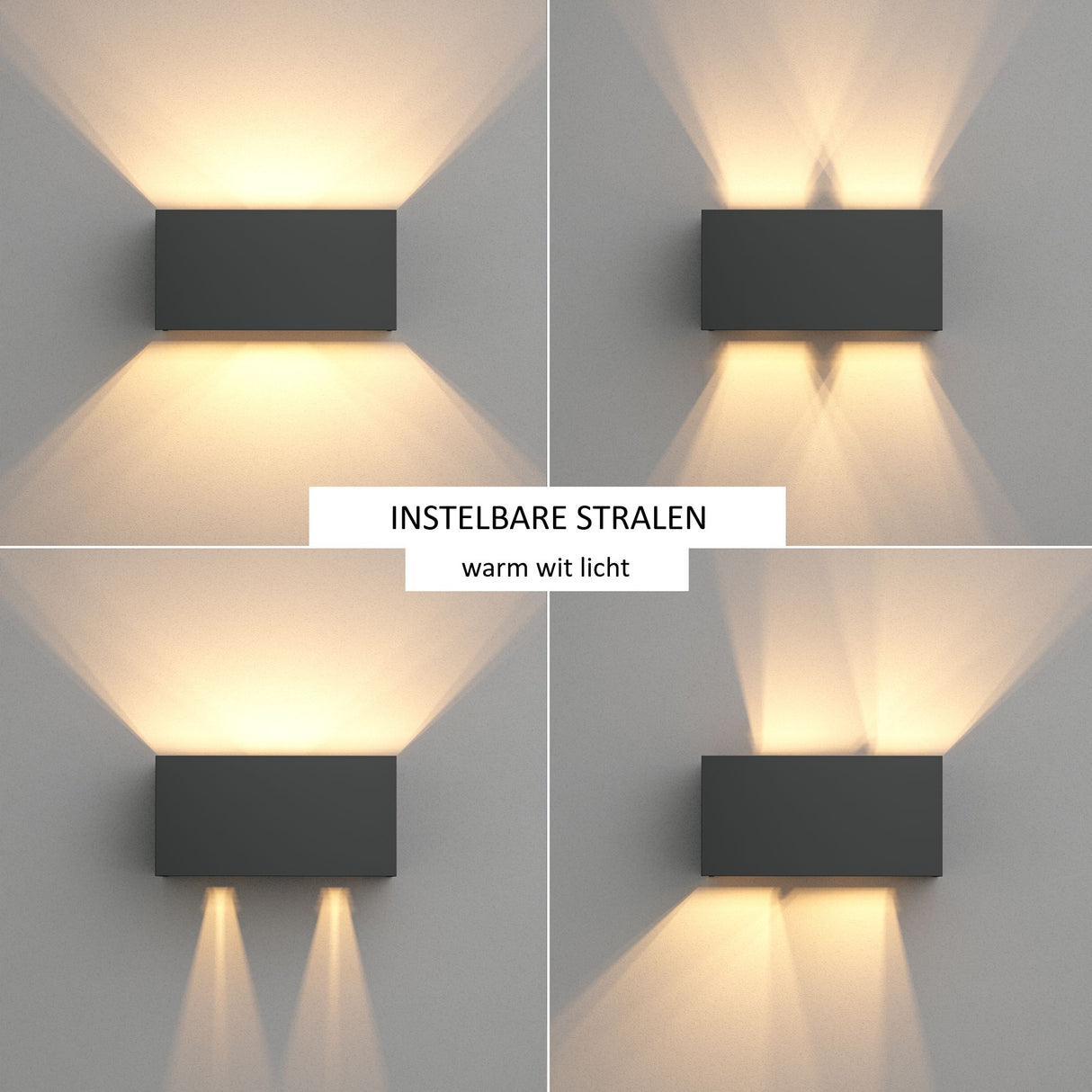 Buitenlamp vierkant breed Antraciet G9 2700K warm wit