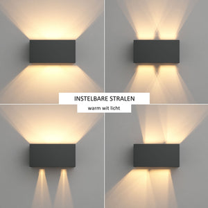 Buitenlamp vierkant breed Antraciet G9 2700K warm wit