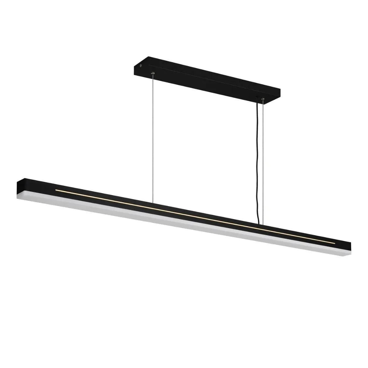 Hanglamp zwart breed led lamp voor boven eettafel