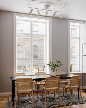 Plafondbar wit en goud met 5 verstelbare GU10 fittingen By Rydens Puls plafondspot - FOIR