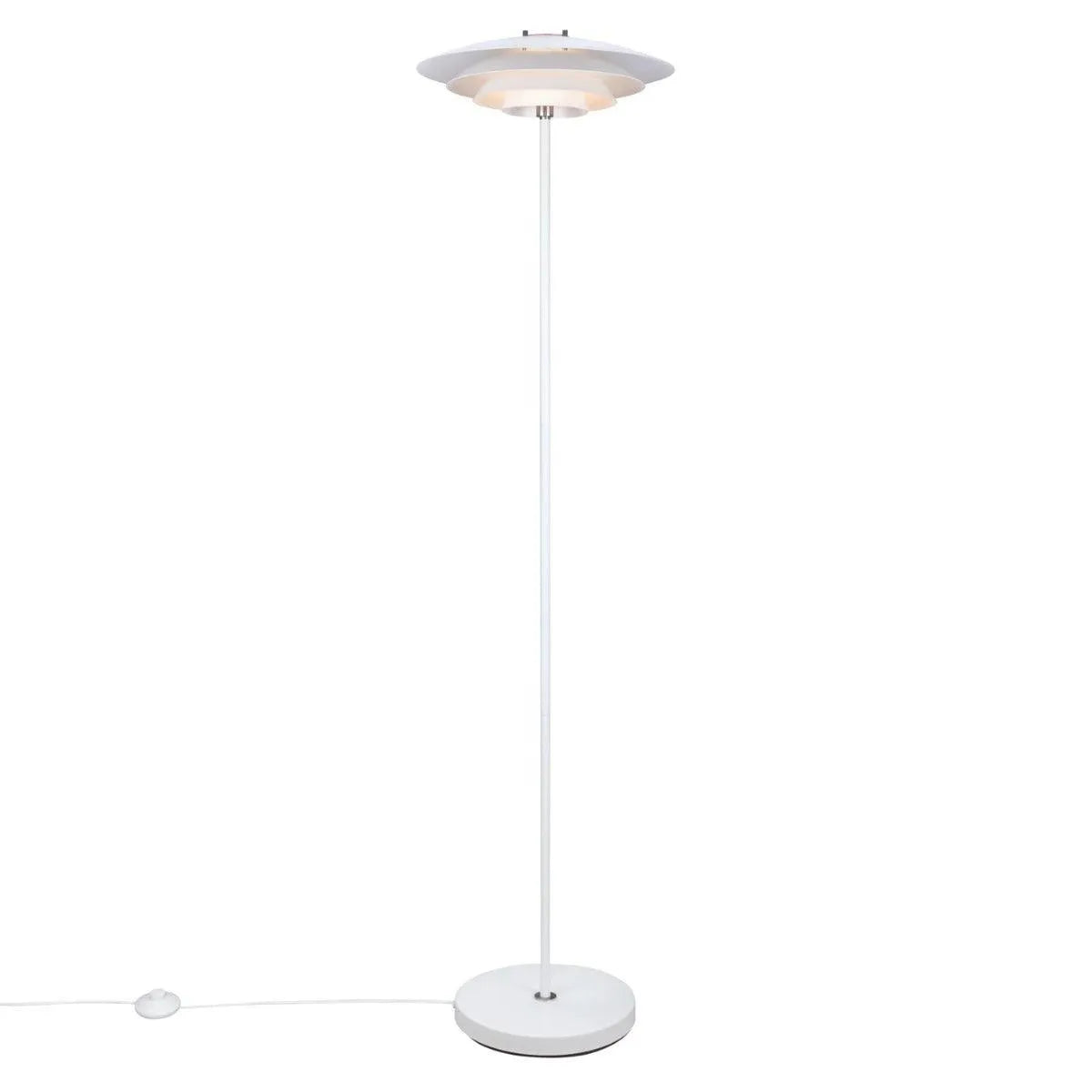 Grote witte vloerlamp met G9 fitting en vloerschakelaar 'Nordlux Bretagne' - FOIR