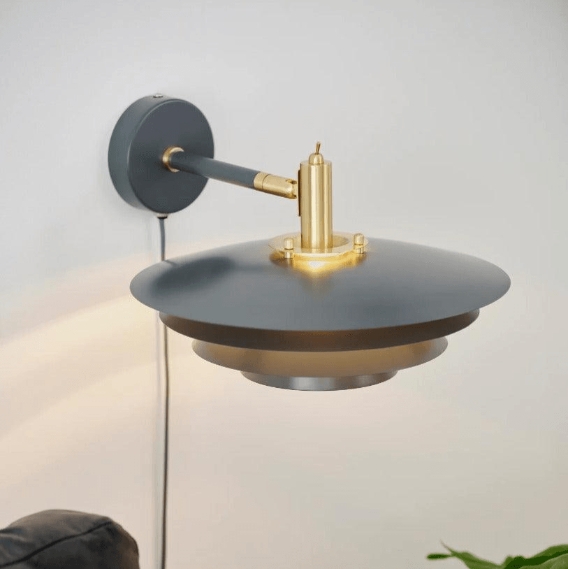 Wandlamp G9 fitting zwart & goud Nordlux Bretagne met schakelaar - FOIR