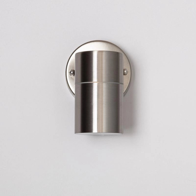 Buitenlamp zilver RVS downlighter gu10 12 cm