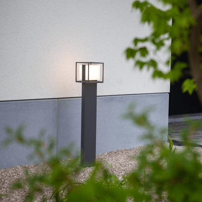 Buitenlamp staand antraciet led Lutec 'Cruz' vierkant IP54 75 cm - FOIR