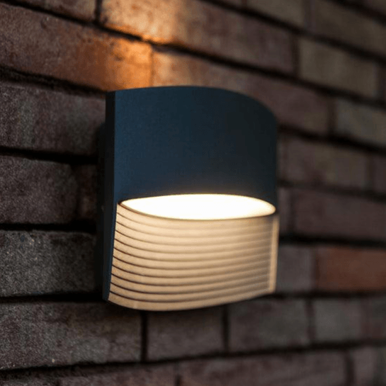 Buitenlamp grijs led 'Lotus' 11W 3000k up lighter 18 cm - FOIR