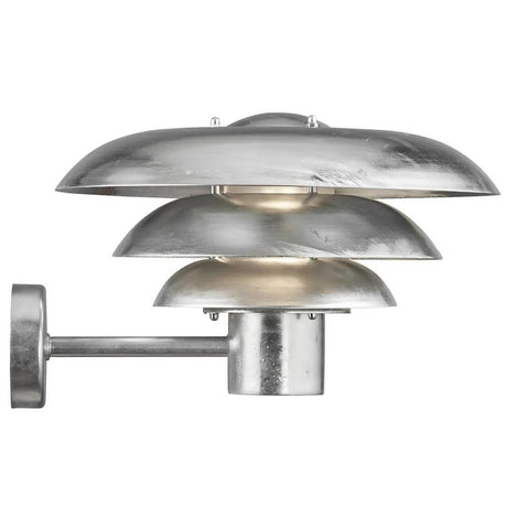 Buitenlamp zilver Zilveren buitenlamp e27 fitting gegalvaniseerd voordeur