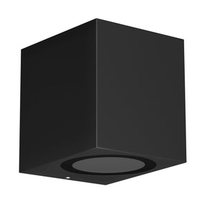 Buitenlamp GU10 vierkant zwart 'Milano' kubus modern downlighter