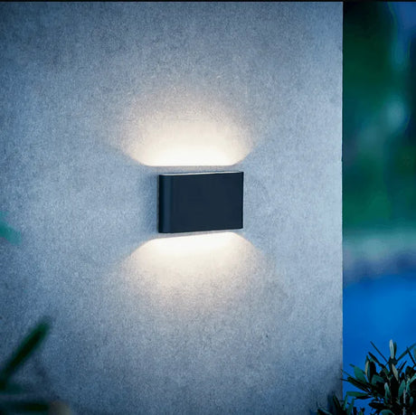 Wandlamp buiten up en downlighter gevelverlichting 'Kinver' Nordlux buitenlamp zwart modern - FOIR