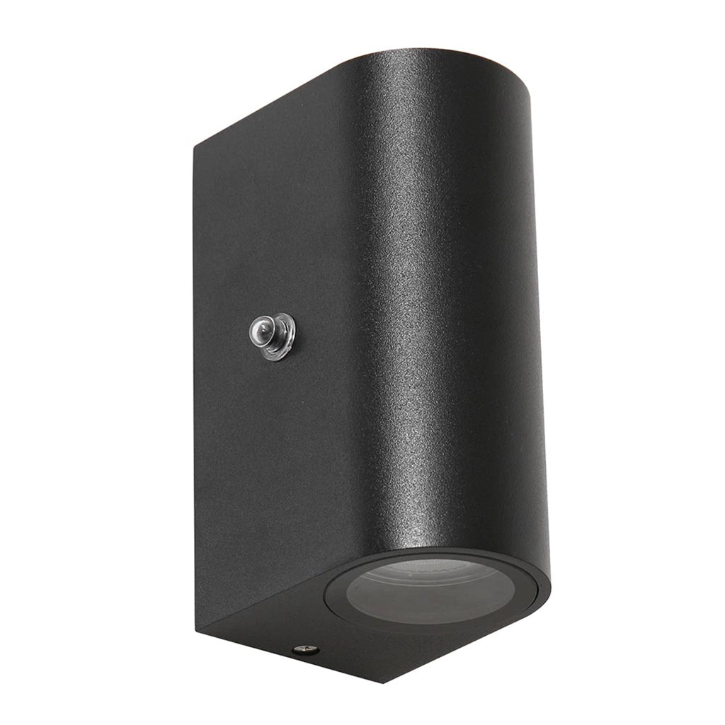 Buitenlamp vierkant 'Jake' met lichtsensor 2x gu10 15 cm