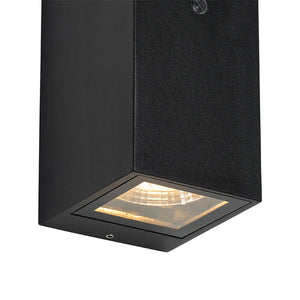 Buitenlamp met schemersensor Up Down 'Karl' 2X GU10 zwart
