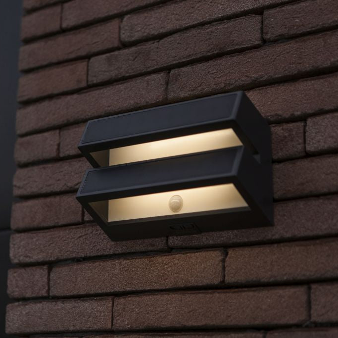 Buitenlamp solar met sensor Grijs Lutec Barlo