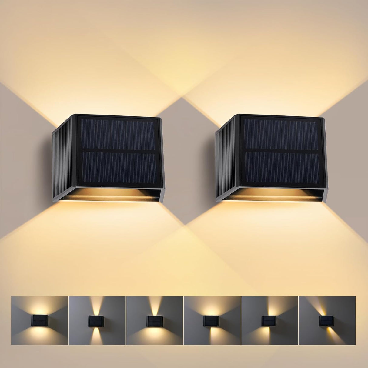 Buitenlamp Solar zonne energie up down led (SET van 2)