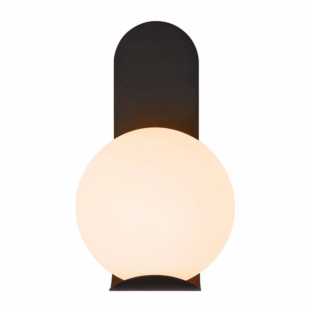 Buitenlamp zwart bol 'Dalius' opaal glas e27 metaal 30 cm - FOIR