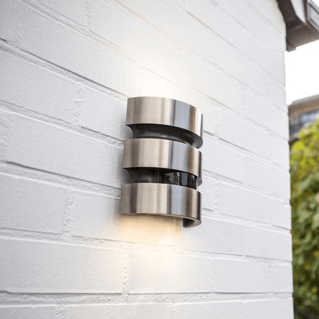 Buitenlamp zilver met sensor 'Maya' stainless steel led 3000k 17 cm - FOIR