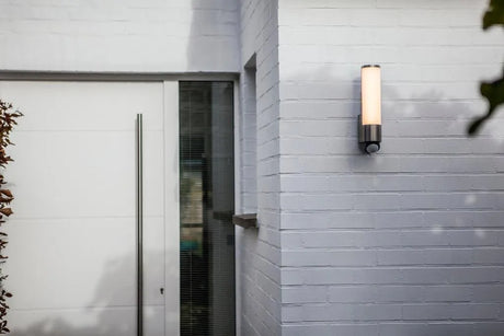 Buitenlamp voordeur met sensor Lutec 'Leda' led lamp warm wit 3000k 35 cm - FOIR