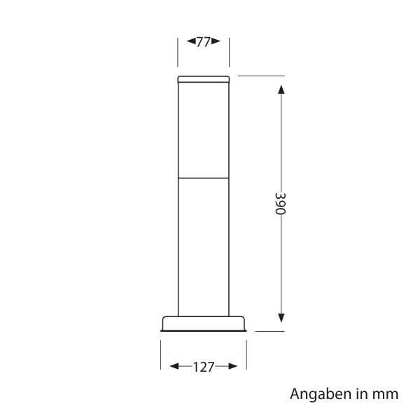 Staande buitenlamp E27 fitting rond IP44 39 cm