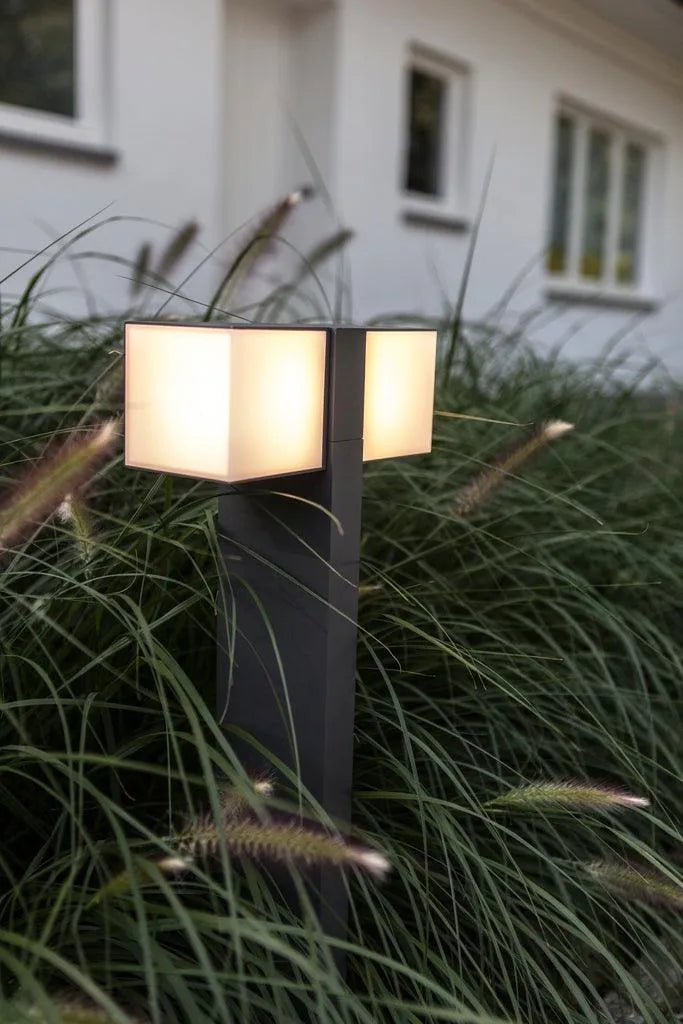 Staande tuinlamp kubus led lamp warm wit