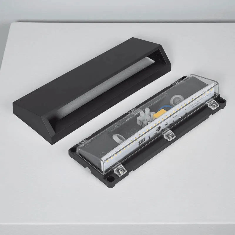 Wandlamp gevelverlichting breed 158mm 3W led lamp zwart KWL-158 IP65 - FOIR