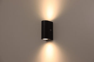Buitenlamp vierkant 'Jake' met lichtsensor 2x gu10 15 cm
