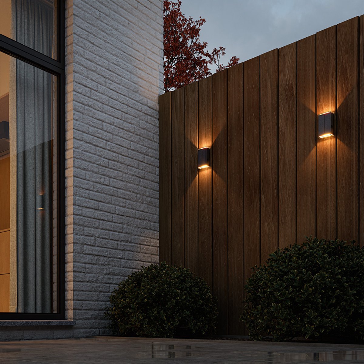 Buitenlamp zonne energie up down Jaden zwart gevel