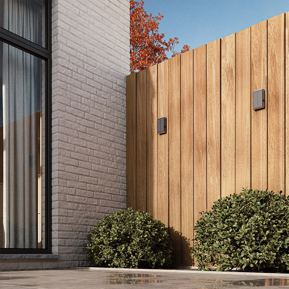 Buitenlamp zonne energie up down Jaden zwart gevel