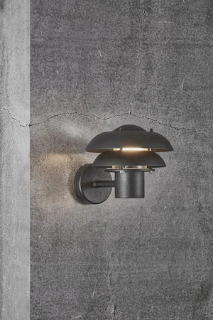 Buitenlamp zwart voordeur glas gevelverlichting