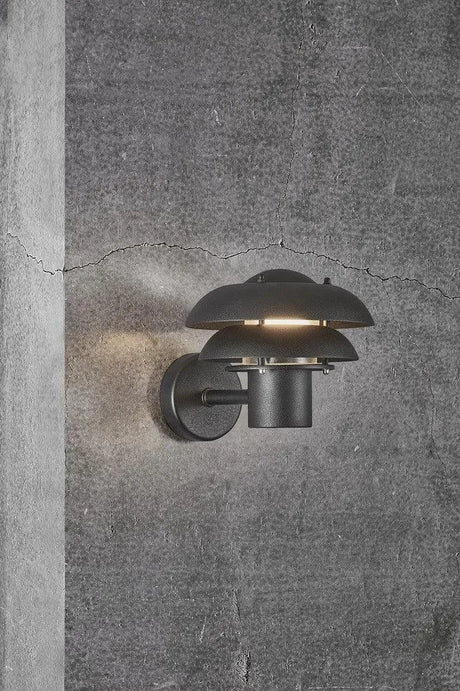 Buitenlamp zwart voordeur glas gevelverlichting