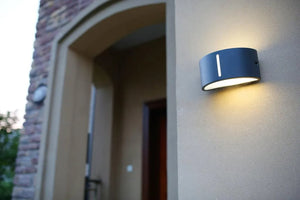 donkergrijze moderne up en down wandlamp lutec 4260084420835 opaal