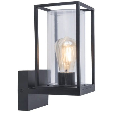 Buitenlamp glas voordeur 'Flair' vierkant open ontwerp industrieel 31cm - FOIR