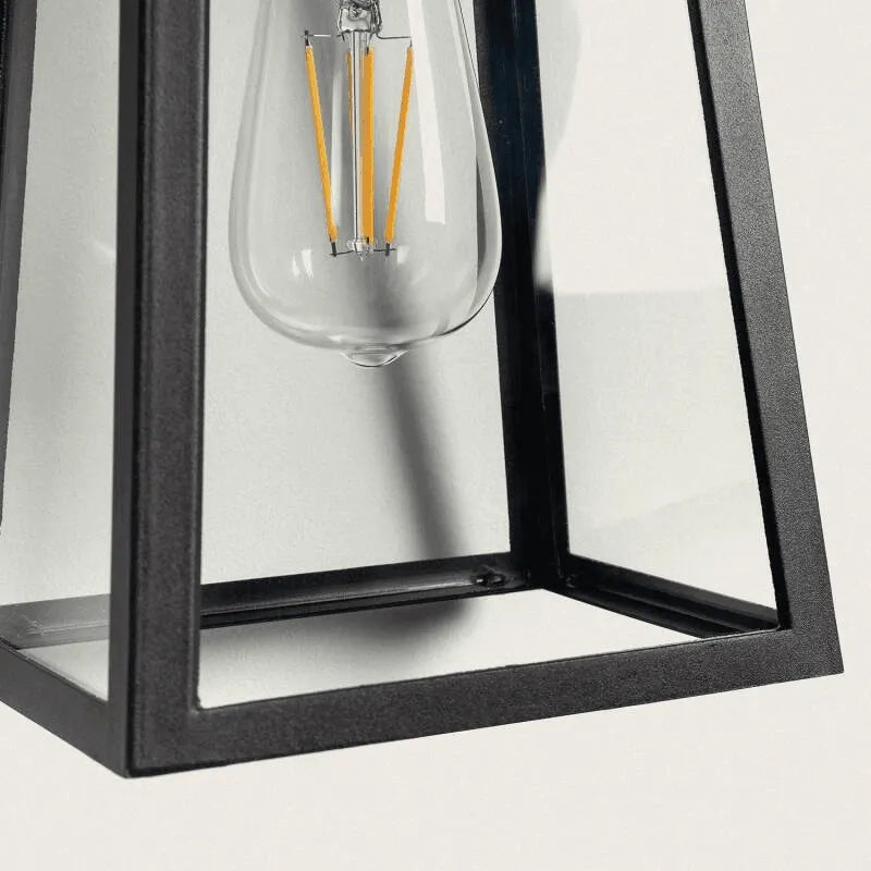 Buitenlamp zwart metaal glas E27 fitting 'Hagger down' geschikt voor Hue IP44 - FOIR
